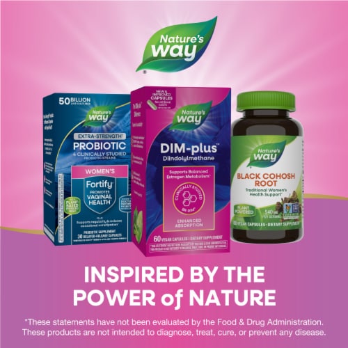 Nature's Way DIM Plus DIM Supplement Diindolylmethane Vegan Capsules Perspective: bottom