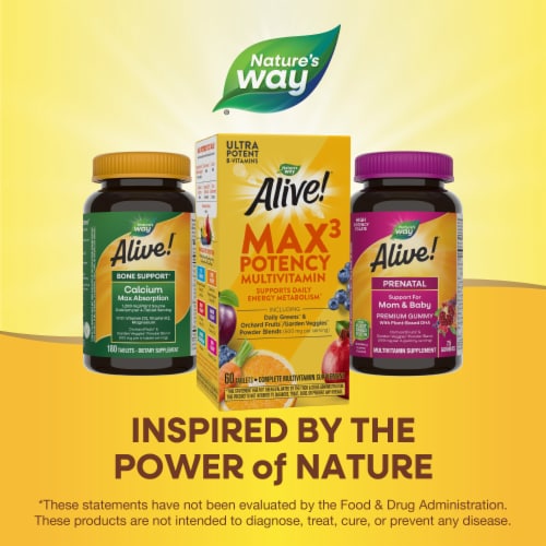 Nature's Way Alive! Max 3 Daily Max Potency Tablets Perspective: bottom
