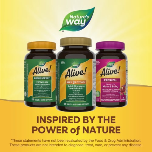 Nature's Way Alive! Max3 Potency Adult Complete Multivitamin With B Vitamins Tablets Perspective: bottom
