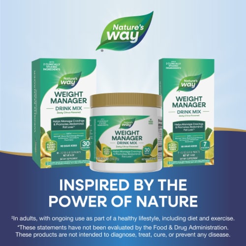Nature's Way Weight Manager Drink Mix with Plant-Based Fiber Zesty Citrus Flavored Powder Perspective: bottom