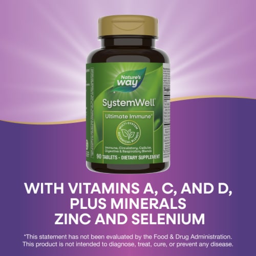 Nature's Way System Well Ultimate Immunity Supplement Tablets Perspective: bottom