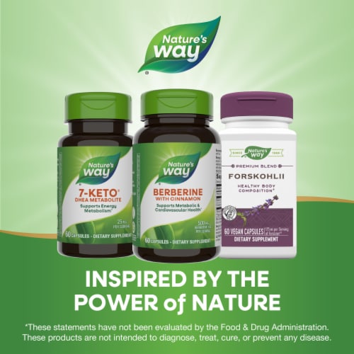 Nature's Way Berberine with Cinnamon Vegan Capsules 500 mg Berberine HCI per Serving Perspective: bottom