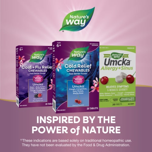 Nature's Way® Umcka® Cold Care Cherry Flavor Chewable Tablets Perspective: bottom