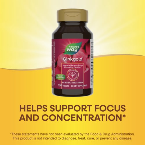 Nature's Way Ginkgold Mental Sharpness Tablets 60 mg Perspective: bottom