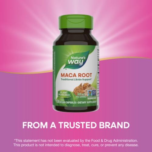 Nature's Way Maca Root Vegan Capsules Perspective: bottom