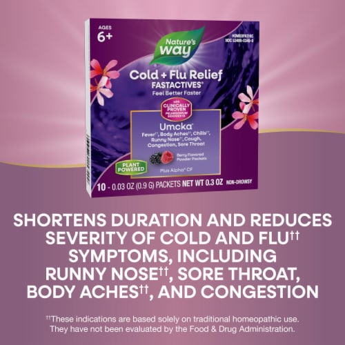 Nature's Way® Umcka® Cold + Flu FastActives Berry Powder Packets Perspective: bottom