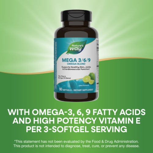 Nature's Way Mega Blend Lime Flavor Softels 1350mg Perspective: bottom