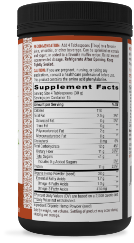 Nature's Way Efa Gold Hemp Organic Protein & Fiber Powder Perspective: bottom