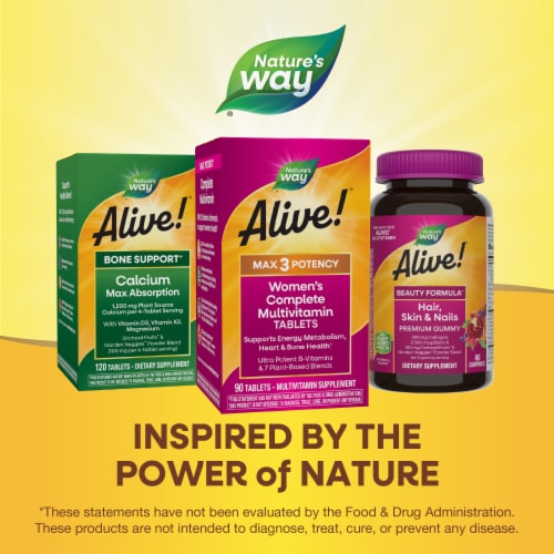 Nature's Way® Alive!® Women's Max Potency Muli-Vitamin Supplement Tablets 600mg Perspective: bottom