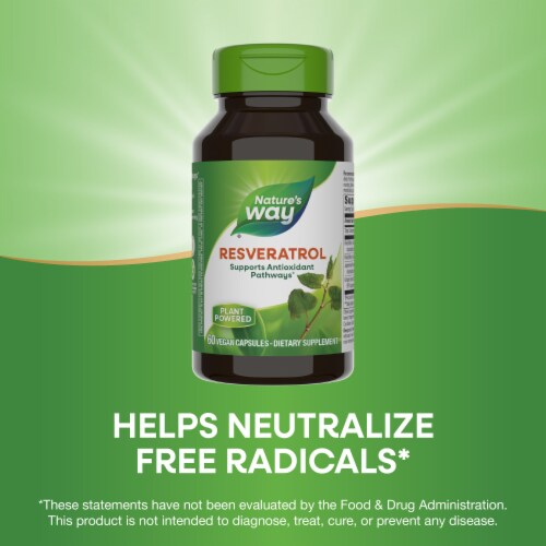 Nature's Way Resveratrol Supports Antioxidant Pathways Vegan Capsules Perspective: bottom