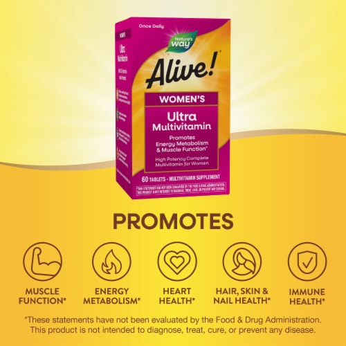 Nature's Way Alive! Women's Ultra B Vitamins Plant Based Blends Multivitamin Tablets Perspective: bottom