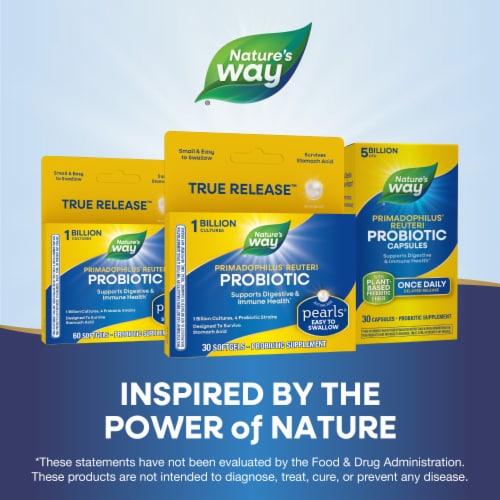 Nature's Way Primadophilus Reuteri Pearls Probiotic Softgels Perspective: bottom