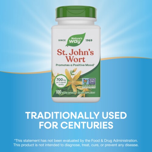 Nature's Way St. John's Wort Mood Support 700 mg Per 2 Capsule Serving Perspective: bottom