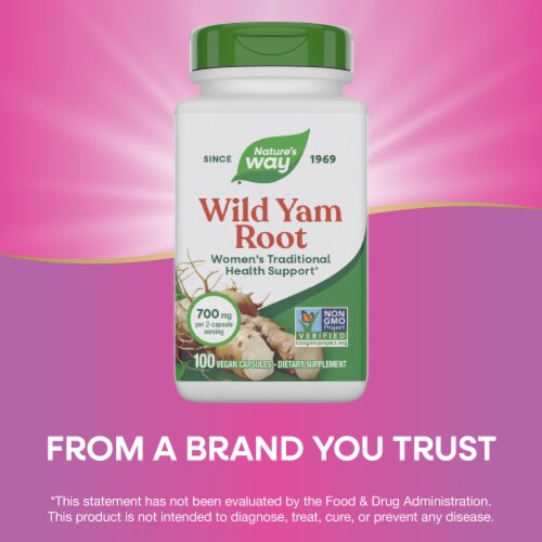Nature's Way Wild Yam Root Traditional Women's Health Support 700 mg Per 2 Capsule Serving Perspective: bottom