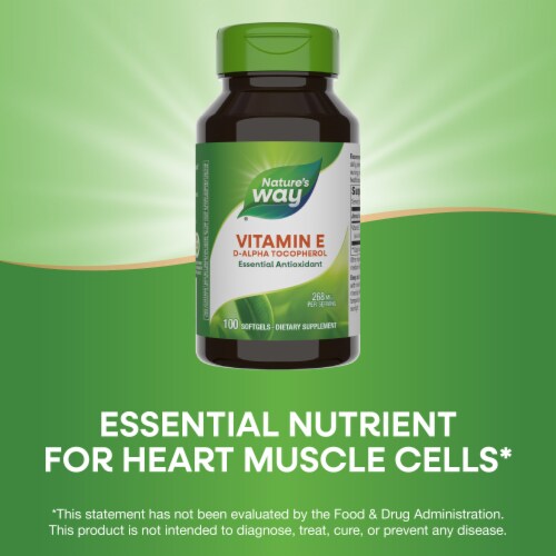 Nature's Way Vitamin E D-Alpha Tocopherol Essential Antioxidant Softgels 268 mg Per Serving Perspective: bottom