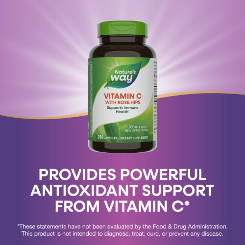 Nature's Way Vitamin C with Rose Hips Capsules 1000 mg Vitamin C Per 2 Capsule Serving Perspective: bottom