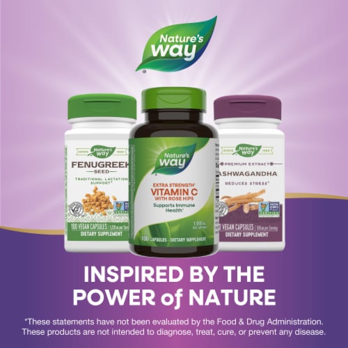 Nature's Way Extra Strength Vitamin C With Rose Hips Capsules 1000 mg Per Serving Perspective: bottom
