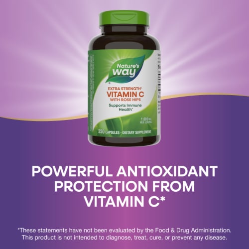 Nature's Way Vitamin C with Rose Hips Extra Strength Capsules Perspective: bottom