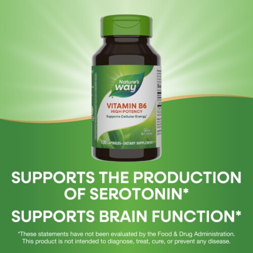 Nature's Way Vitamin B6 Cellular Energy Support Capsules 50 mg Per Serving Perspective: bottom