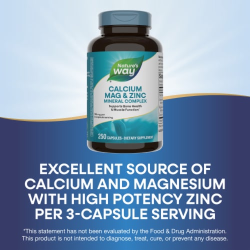 Nature's Way® Calcium Magnesium and Zinc Capsules Perspective: bottom