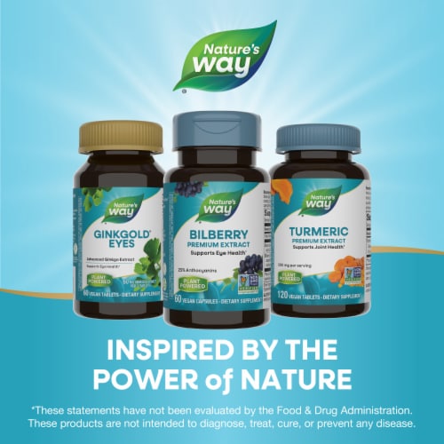 Nature's Way Bilberry Premium Extract Supports Eye Health Capsules Perspective: bottom
