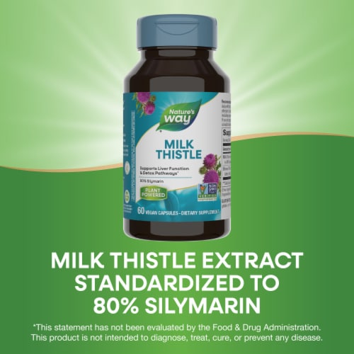 Nature's Way Milk Thistle Supports Liver Function Capsules Perspective: bottom