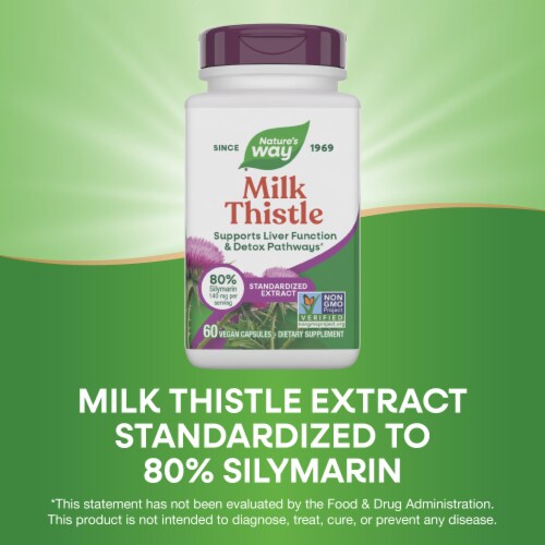 Nature's Way Milk Thistle Supports Liver Function Capsules Perspective: bottom