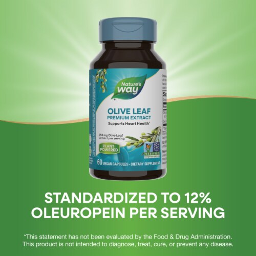Nature's Way® Olive Leaf Standardized Vegan Capsules Perspective: bottom
