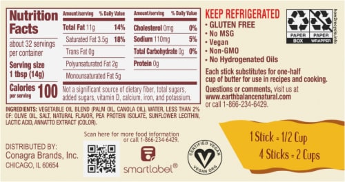 Earth Balance® Vegan Buttery Sticks Perspective: bottom