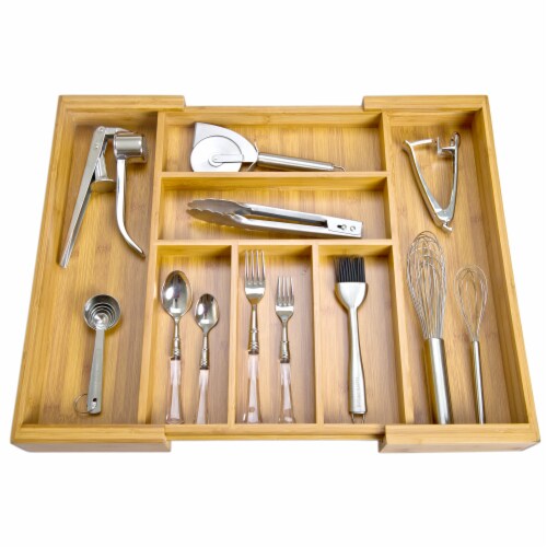 Danesco Eco-friendly Bamboo Expandable Drawer Organizer Perspective: bottom