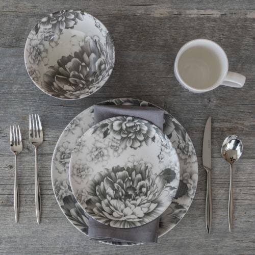 BIA Cordon Bleu Peony Dinnerware Set - Gray Perspective: bottom