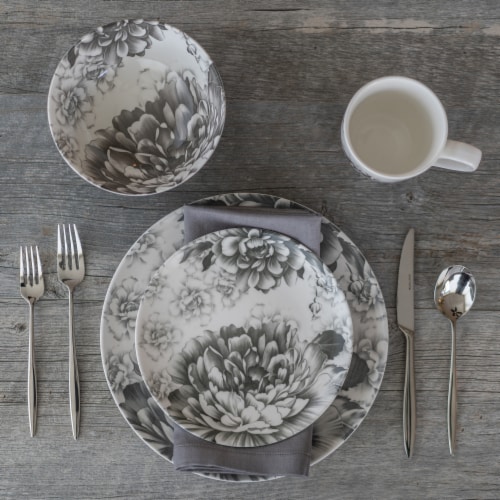 BIA Cordon Bleu Peony Salad Plate - Gray Perspective: bottom