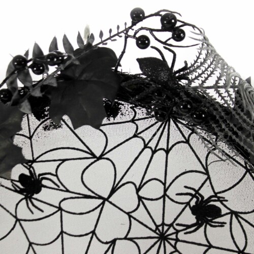 Halloween Spider Web Wreath Grapevine Wall Decor Afz181 Perspective: bottom