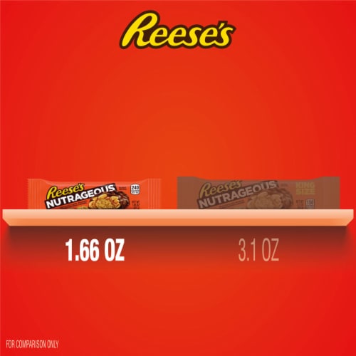 REESE'S NUTRAGEOUS Chocolate Peanut Butter Caramel and Peanut Candy Bar Perspective: bottom