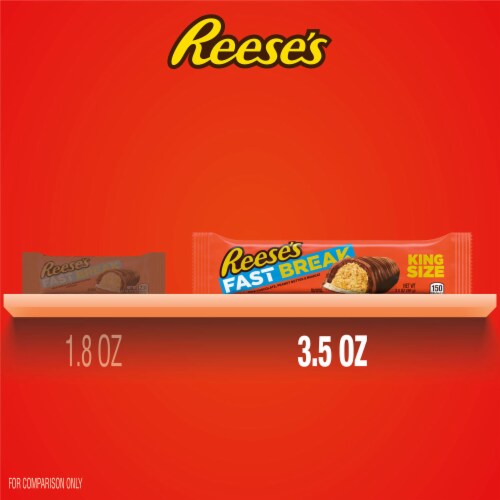 REESE'S FAST BREAK Milk Chocolate Peanut Butter and Nougat King Size Candy Bar Perspective: bottom