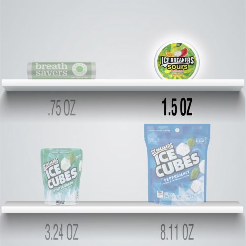ICE BREAKERS Sours Assorted Fruit Flavored Sugar Free Mints Tin Perspective: bottom