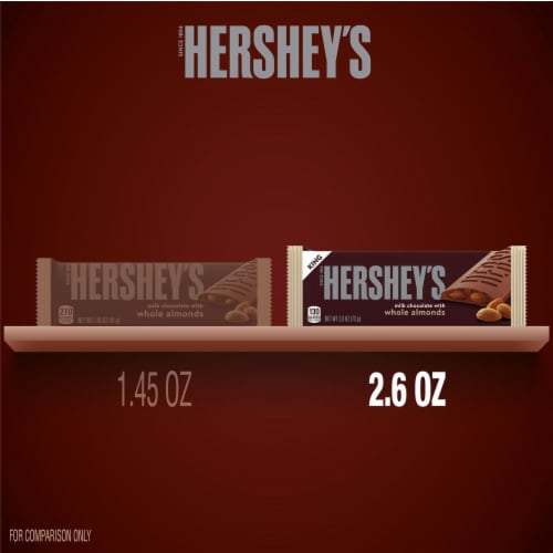 HERSHEY'S Milk Chocolate with Whole Almonds King Size Candy Bar Perspective: bottom