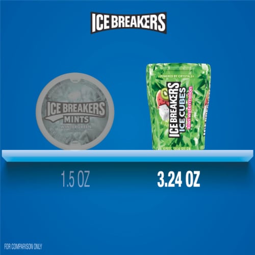 ICE BREAKERS ICE CUBES Kiwi Watermelon Flavored Sugar Free Chewing Gum Perspective: bottom
