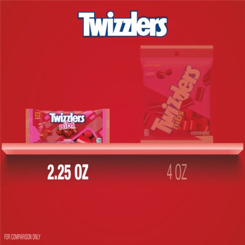 TWIZZLERS NIBS Cherry Flavored Licorice Style Chewy Candy Bag Perspective: bottom
