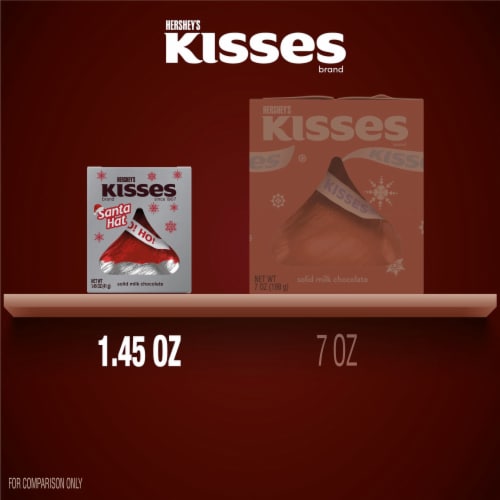 HERSHEY'S KISSES Solid Milk Chocolate Santa Hat Christmas Candy Gift Box Perspective: bottom
