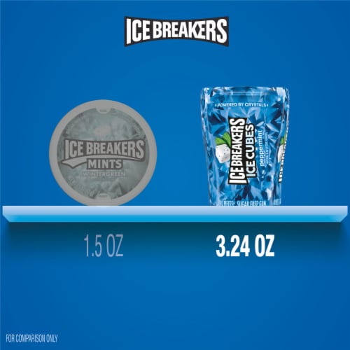 ICE BREAKERS iCE CUBES Peppermint Flavored Sugar Free Chewing Gum Bottle Perspective: bottom