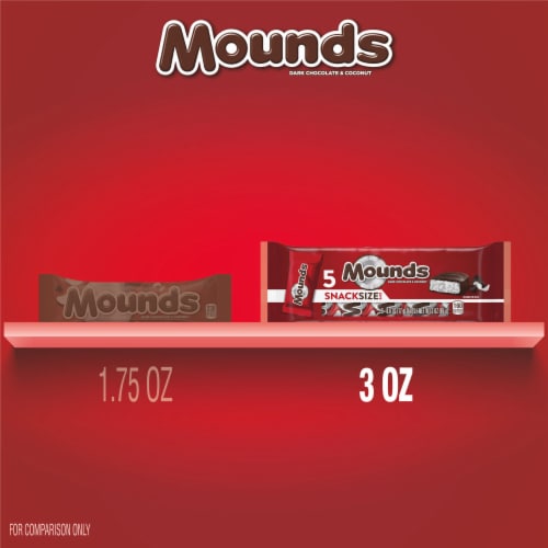 MOUNDS Dark Chocolate and Coconut Snack Size Candy Bars Perspective: bottom
