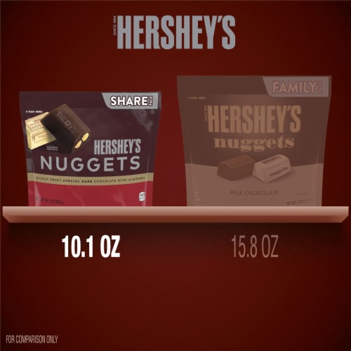 HERSHEY'S NUGGETS SPECIAL DARK Chocolate with Almonds Candy Share Pack Perspective: bottom