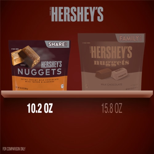 HERSHEY'S NUGGETS Milk Chocolate Toffee and Almonds Candy Share Pack Perspective: bottom
