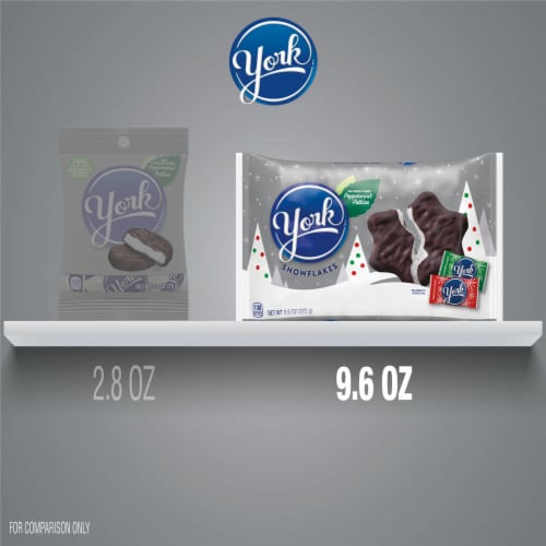 YORK Dark Chocolate Peppermint Patties Snowflakes Christmas Candy Bag Perspective: bottom