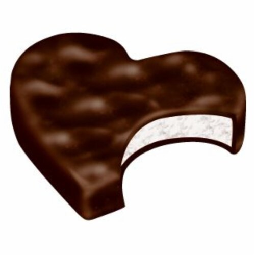 York Valentine's Dark Chocolate Covered Peppermint Patties Hearts Perspective: bottom