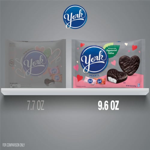 YORK Dark Chocolate Peppermint Patties Hearts Valentine Candy Bag Perspective: bottom