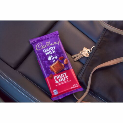 CADBURY DAIRY MILK Fruit & Nut Milk Chocolate Candy Bar Perspective: bottom