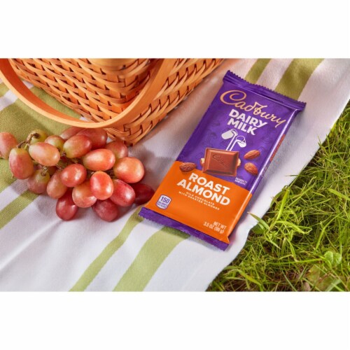 CADBURY DAIRY MILK Roast Almond Milk Chocolate Candy Bar Perspective: bottom