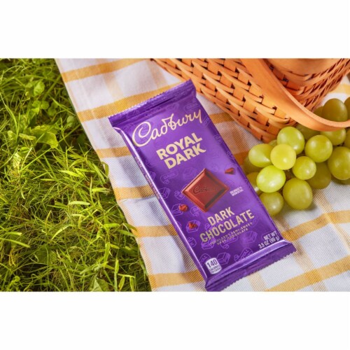 CADBURY ROYAL DARK Dark Chocolate Candy Bar Perspective: bottom